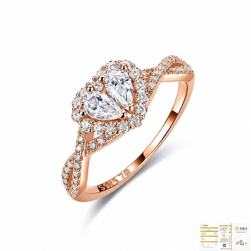 Unisex Moissanite Engagement Ring, S925 Solitaire Promise Ring